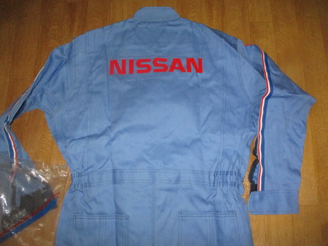 日の丸日産・ワークスライン・希少3L 昭和レトロ ビッグロゴ 作業ツナギ 未使用 デッドストック ニスモ拍卖