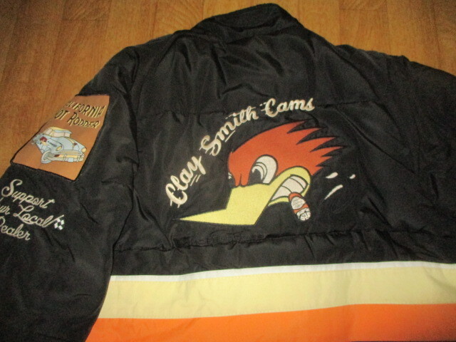 クレイスミスレーシング 全刺繍ロゴ 防寒・中綿入り・ライダースジャケット 美中古 サイズL拍卖