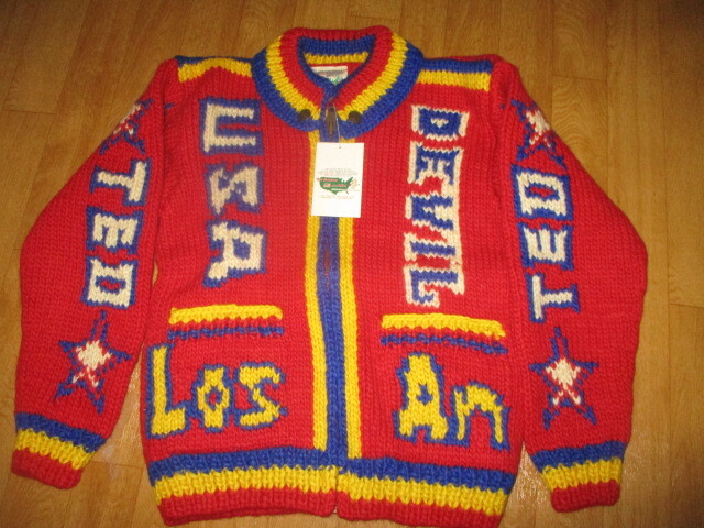 TEDMAN・テッドマン・USA サイズ38-40・ウール100・カウチン 赤ジップセーター・ジャケット 未使用 デッドストック スタジャン・MA-1拍卖