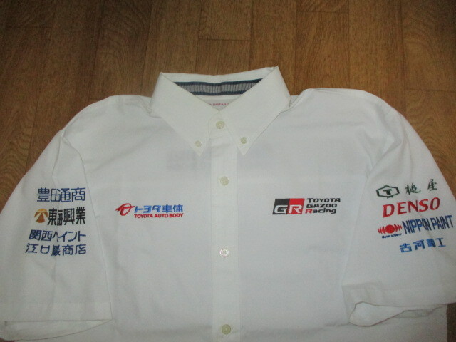 トヨタ TOYOTA 全刺繍ロゴ・チーム・ランドクルーザー・ランクル ラリー・ピットシャツ サイズF(L相当) 未使用 デッドストック拍卖