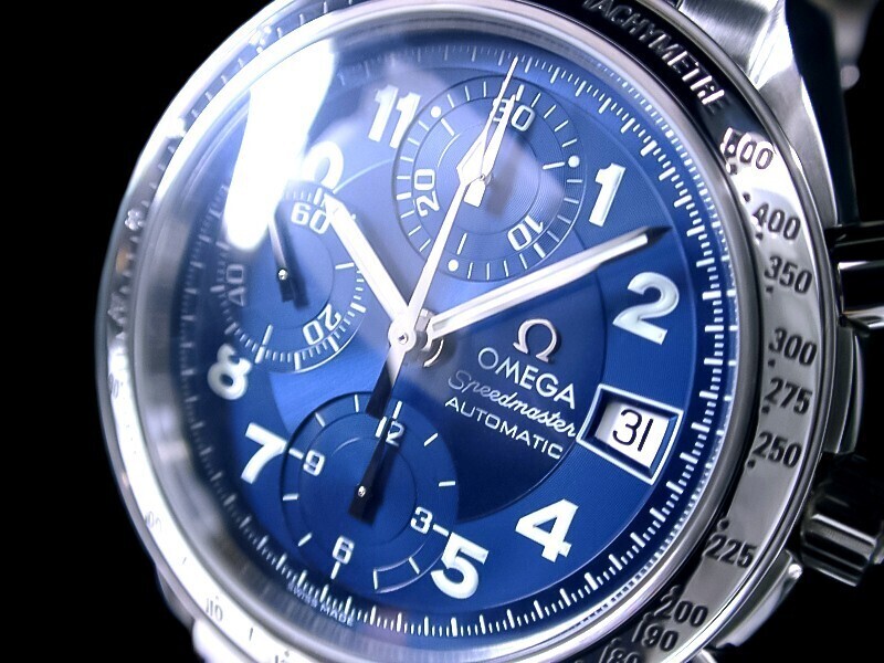 ★日本限定 超美品 OMEGA Ω オメガ スピードマスター クロノグラフ ネイビーアラビア バルジュー7750 3513.8200 希少!綺麗!★拍卖