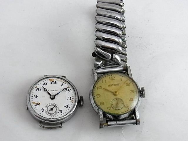 シチズンとネーション スモセコ 手巻き ジャンク2個 22拍卖
