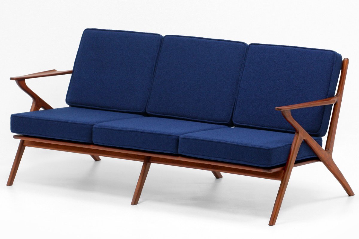 ★SALE10%OFF★北欧デザイン 家具 Klokken トリプルソファ ネイビー リビングソファ 新品拍卖