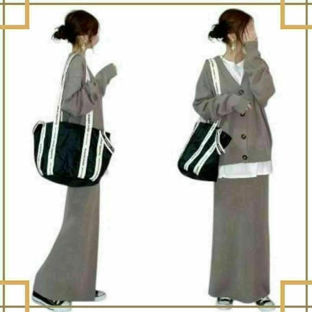 セットアップ XL カーディガン ロングスカート モカ ニット拍卖