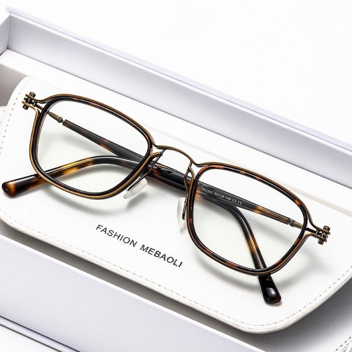 伊達メガネ コンビメガネ 眼鏡 べっ甲 メタル 古銅色 ウェリントン レトロ クラシック ブルーライトカット メンズレディース アンティーク拍卖