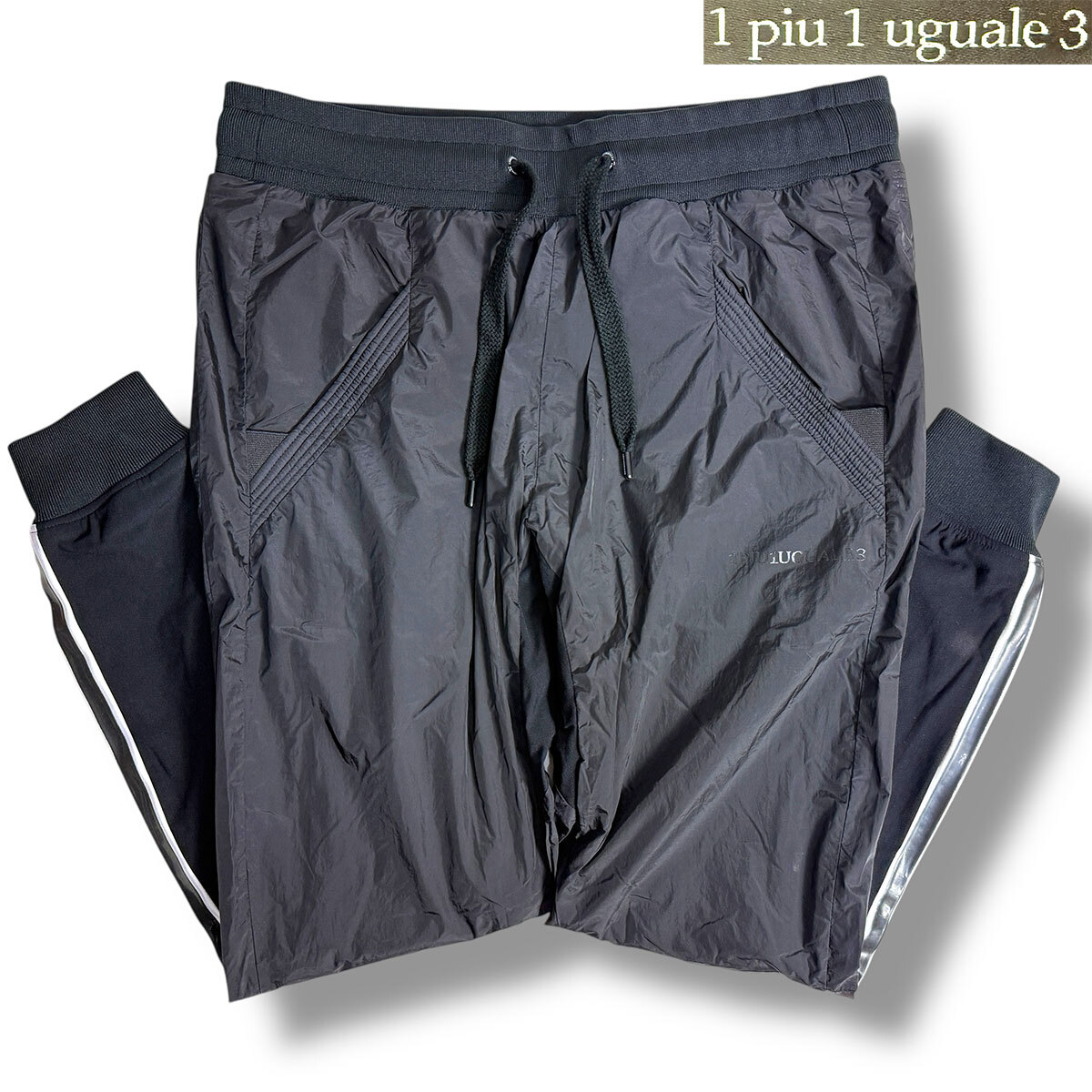 J5027 美品 ウノピゥウノウグァーレトレスポーツ ZX012 ナイロントラックパンツ ブラック Ⅵ(XL) 1 piu 1 uguale 3 SPORT拍卖