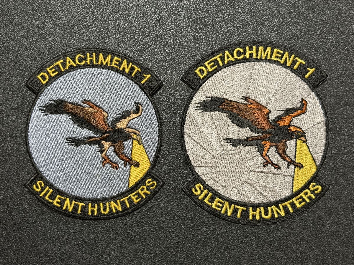 米空軍 第69偵察群 第1分遣隊「サイレントハンターズ」 部隊パッチ 日本展開仕様ワッペン RQ-4B グローバルホーク ミリタリーワッペン拍卖