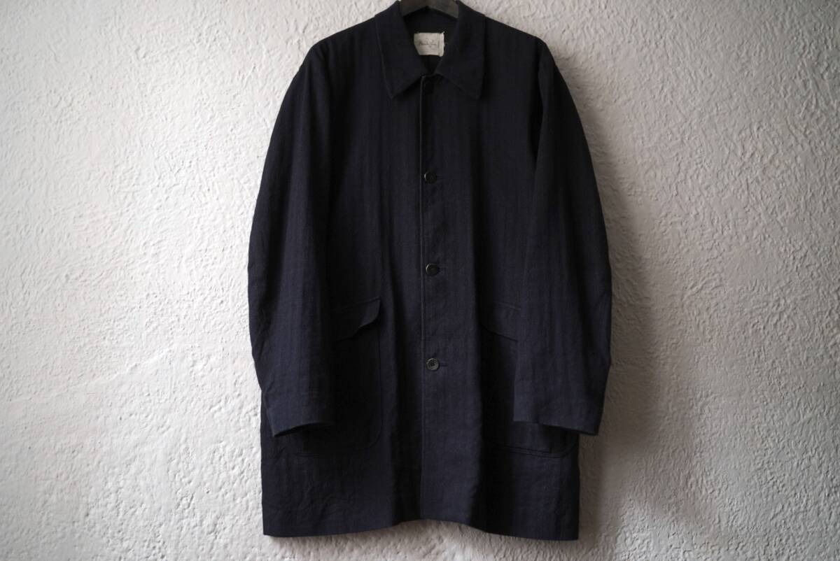 19SS Soutien Collar Half Coat コットンリネンヘリンボーンステンカラーハーフコート / Araki Yuu(アラキユウ)拍卖