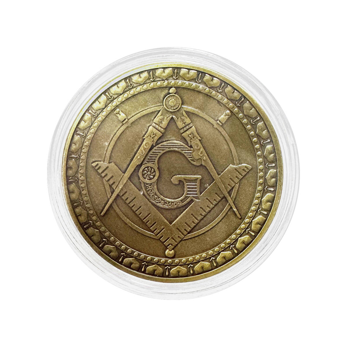 フリーメイソン ゴールド コイン 共済会 記念コイン 青古銅製 電鋳加工 高級仕上げ コレクション用ギフトに最適 専用収納ケース付き;J3298;拍卖