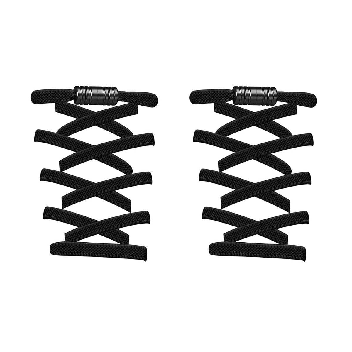 靴紐 結ばない 靴ひも ゴム シューレース スニーカー 靴ひも 平紐 伸びる靴紐 ほどけない 簡単取り付け 子供 大人 高齢者に(黑);J5577;拍卖