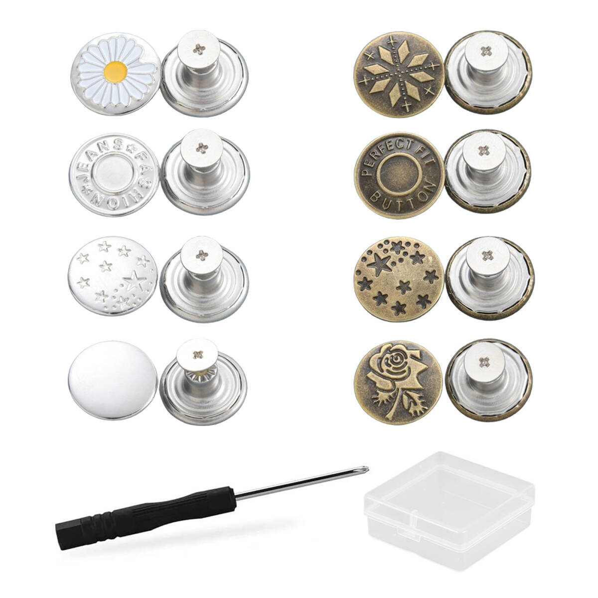 ジーンズボタン ウエスト調整ボタン ウエスト調整 ボタン ねじ込み式ジーンズボタン;J5479;拍卖