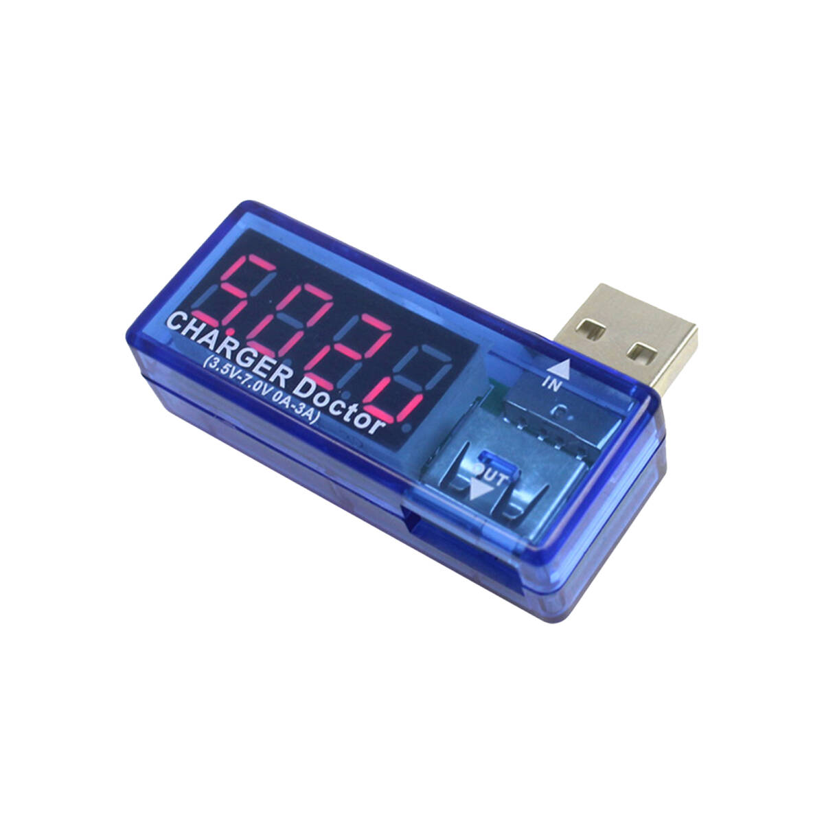 USB電圧/電流チェッカー USB充電電流電圧テスター ディジタル電圧電流測定器 モバイル電源テスタ USB電圧計 LED表示 ;J465;拍卖