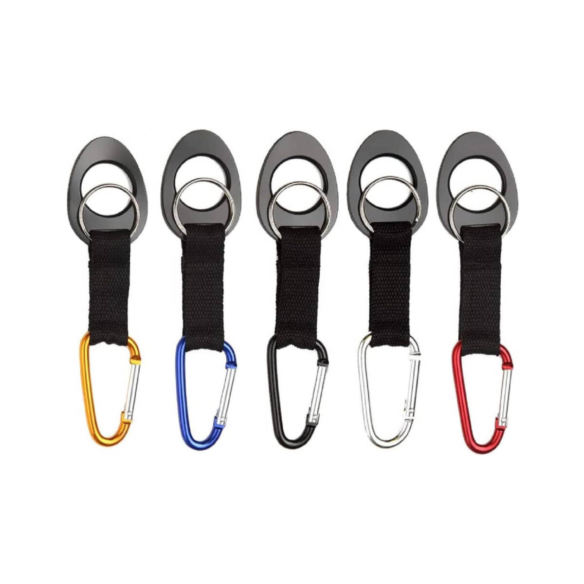 ペットボトルホルダー ボトルホルダー ボトルフック カラビナ付き 5色 アウトドア 登山 キャンプ ハイキング 水分補給 5個セット ;J4467;拍卖