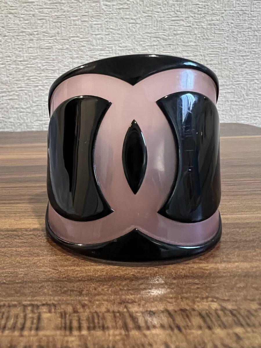 CHANEL バングル ココマーク クリア/ブラック シャネル 中古 訳あり品拍卖