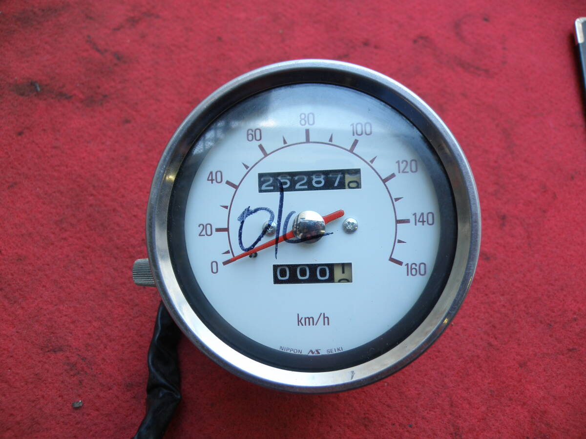 SR400 SR500★純正白スピードメーターASSY・速度警告灯付き販売終了品■1JN 実働・スペア、交換用にどうぞ♪拍卖