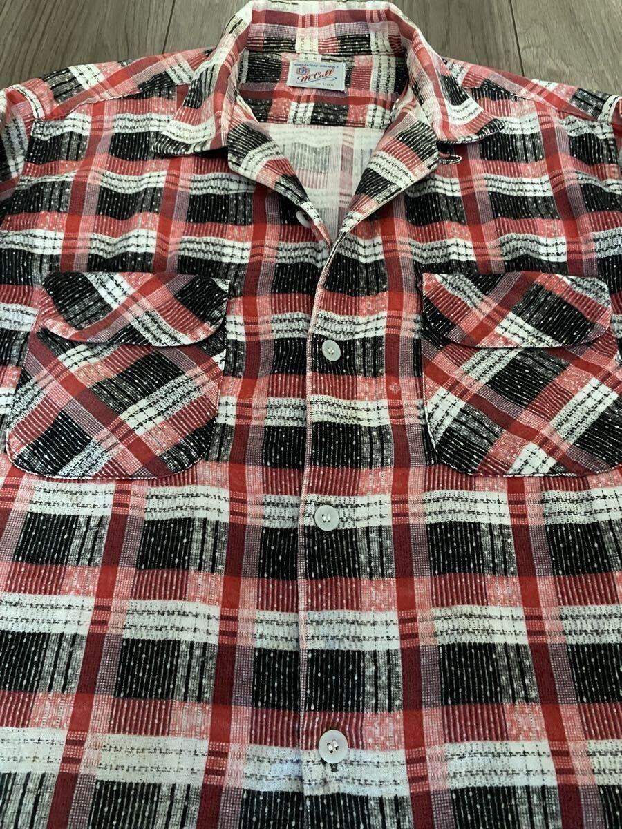 超絶SPECIAL 50s Mc Call BLACK × PINK Print flannel shirts 黒ピン プリントネルシャツ スノーフレーク 擬似コーズ(検30s 40s 60s)拍卖