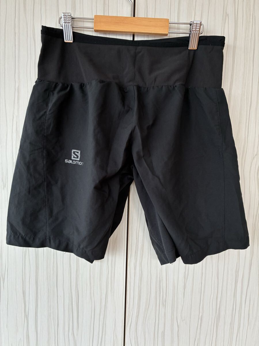 salomon ランニング ショートパンツ グローブ セット ブラック S サロモン拍卖