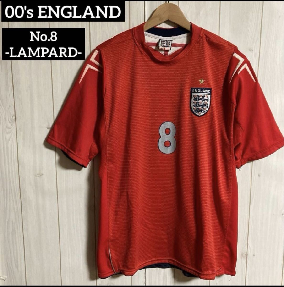 00sサッカーイングランド代表ユーロ2004モデルヴィンテージレプリカユニフォームサッカーゲームシャツ(アウェイ)フランク・ランパード8番 拍卖