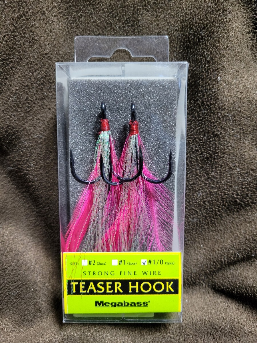 ★Megabass★TEASER HOOK #1/0 メガバス ティーザーフック PINK 新品未開封品 伊東 由樹 STRONG FINE WIRE 純正スペアフック拍卖