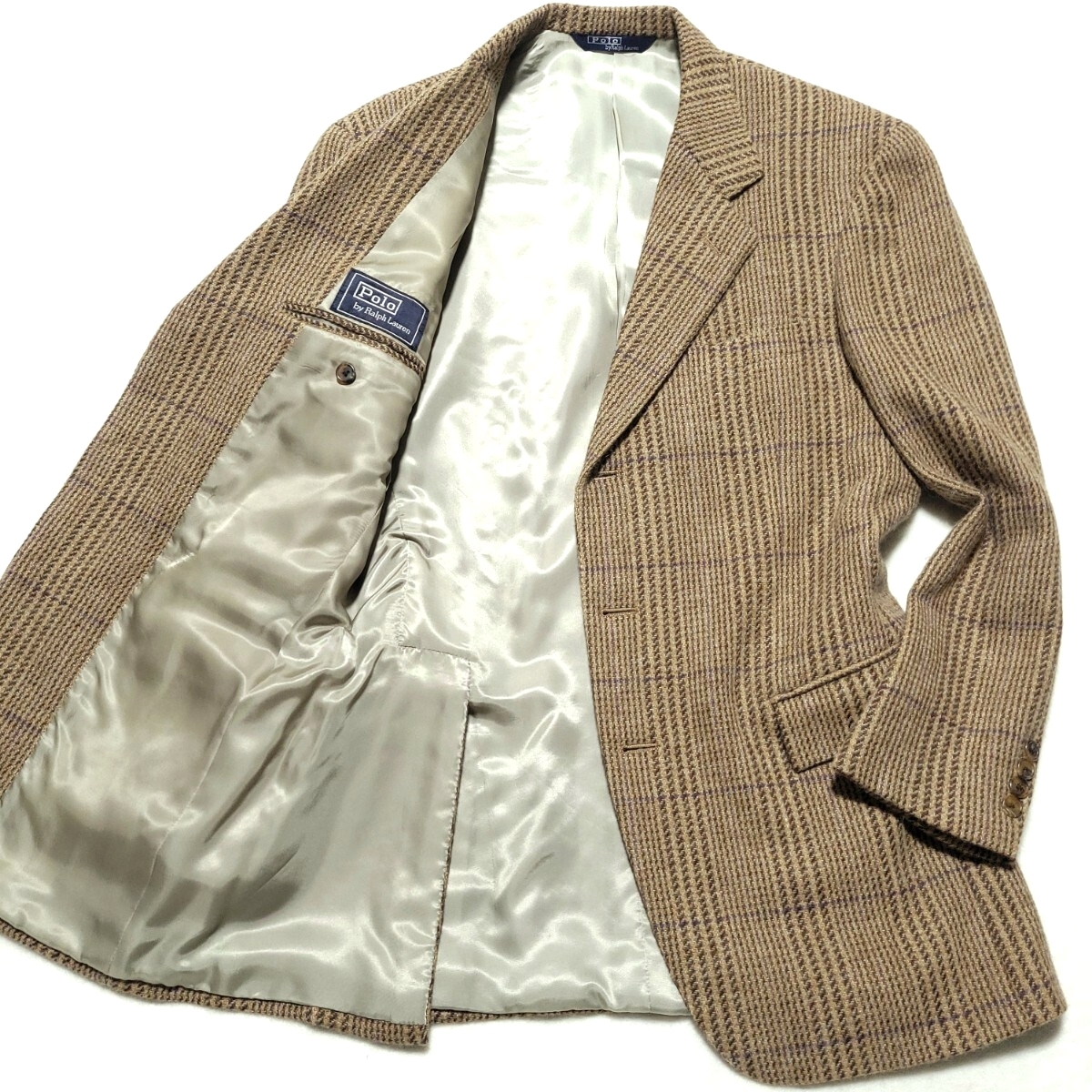 美品/サイズ180 ■ポロ バイ ラルフローレン Polo by Ralph Lauren テーラードジャケット アンコン 千鳥刺子 アクティ21 メンズ ビジネス拍卖