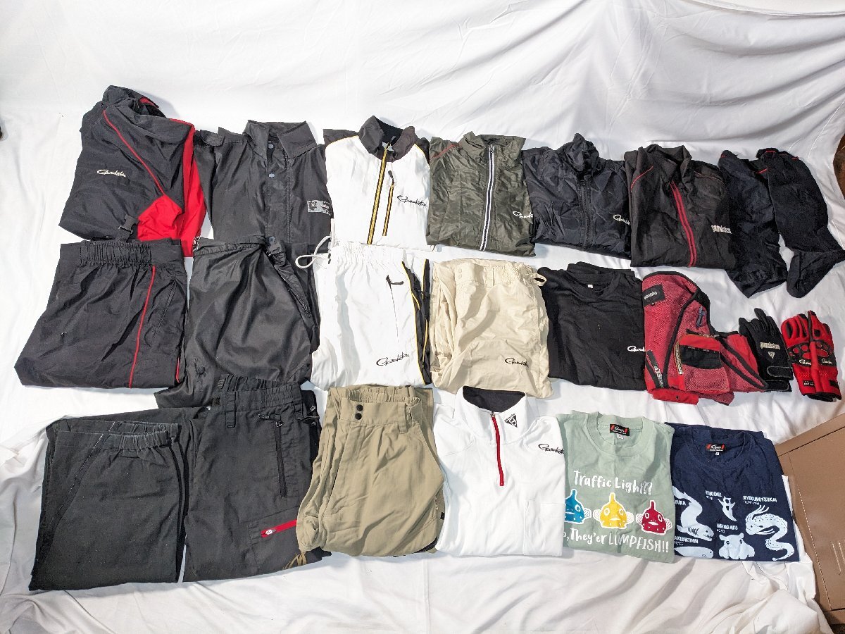 がまかつ ウェア 22点セット S M L LL 3L フリーサイズ レインウェア Tシャツ ジップシャツ ベスト グローブ GM-3459 3342 3482 3743 他拍卖