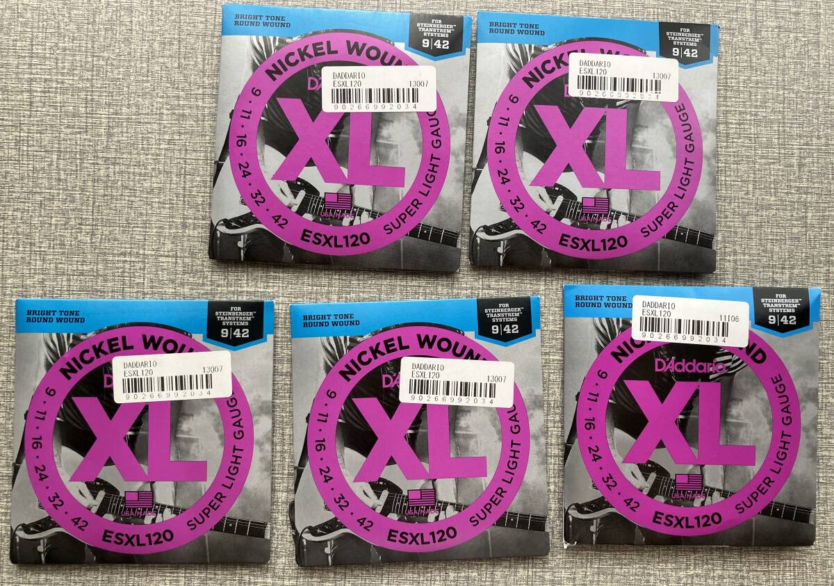 スタインバーガーギター用ダブルボールエンド弦5セット・DADDARIO ESXL120拍卖
