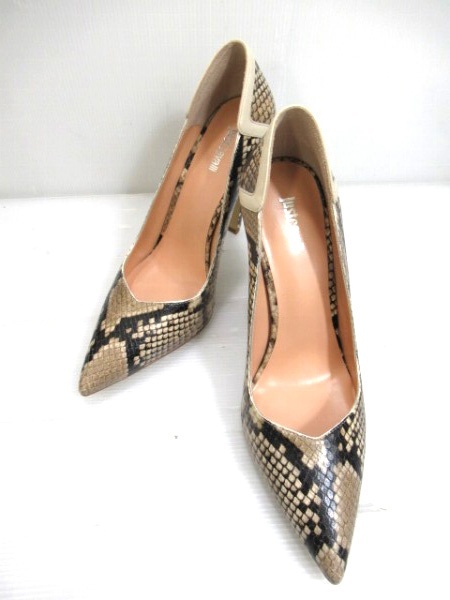 ジャストカヴァリ JUST CAVALLI パンプス サイズ39 26cm ヒール高11.5cm パイソン柄 専用箱無し 中古■拍卖
