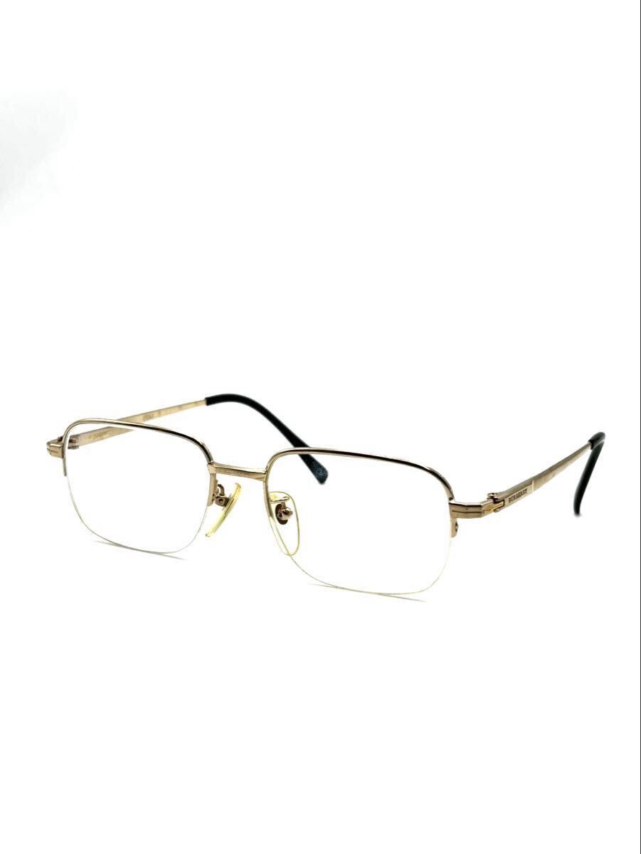 BURBERRY バーバリー メガネ 眼鏡 メガネフレーム 度入り ヴィンテージ ゴールドカラー ハーフリム 金属フレーム メンズ 1.9.9拍卖
