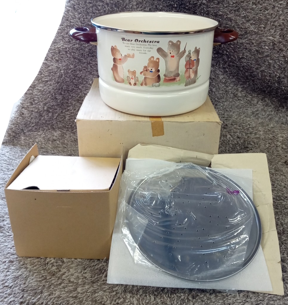 未使用品 EJIRY 蒸し兼用鍋セット 24cm ベアーオーケストラ 調理器具 両手鍋拍卖