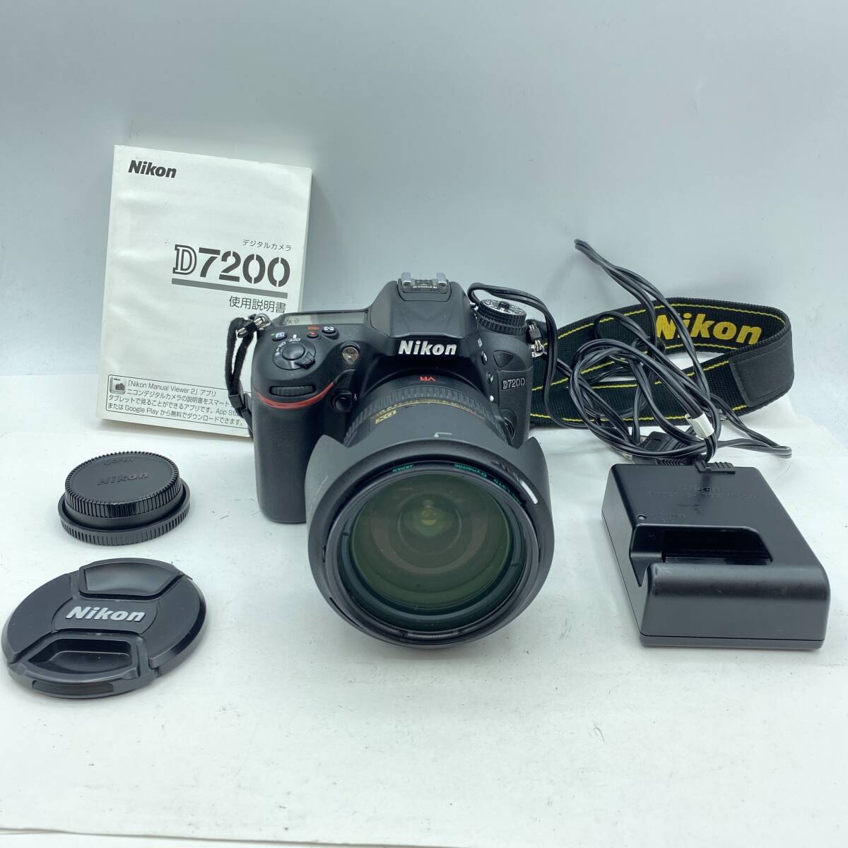 『T14』通電確認済み/動作未確認 デジタル一眼 ニコン D7200/AF-S NIKKOR 18-200mm 1:3.5-5.6 G ED φ72 ACアダプター・取説付き 現状品拍卖