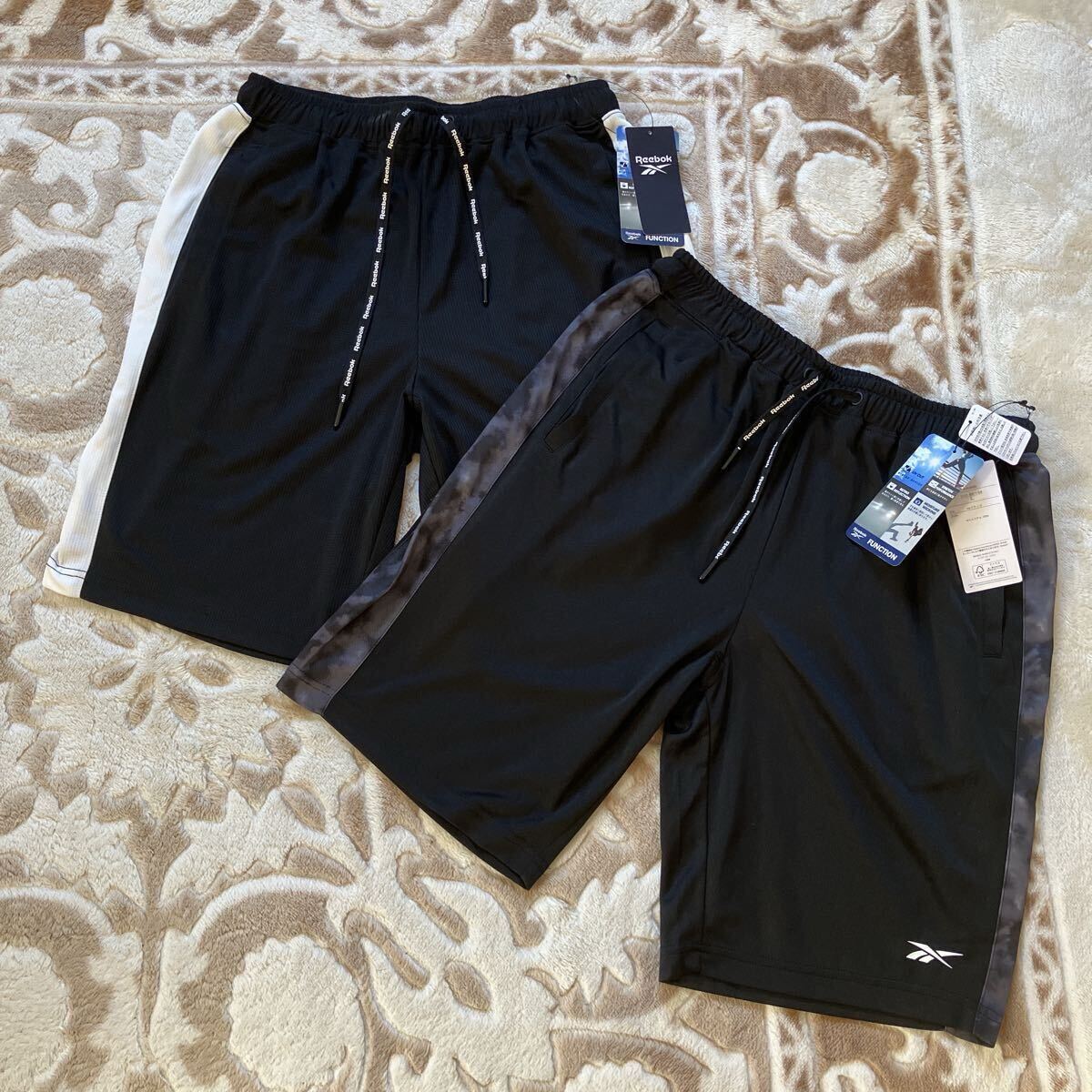 タグ付き未使用 Reebok リーボック DRY ハーフパンツ ブラック Lサイズ メンズ スポーツ 吸汗速乾 2枚セット拍卖