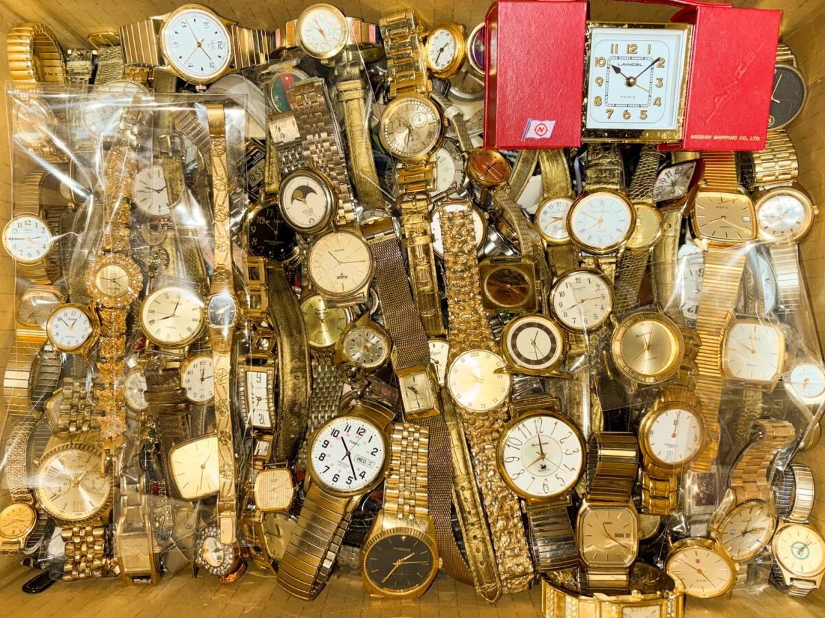 9.10kg 新品同様など 大量 腕時計 ブランド ゴールドカラー GIVENCHY ELGIN CASIO CITIZEN SEIKOなど Lot まとめ セット 動作未確認 V30拍卖