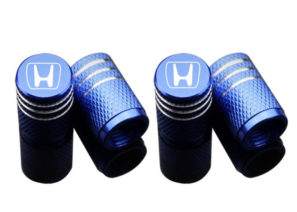 HONDA 全車種対応 ホンダ タイヤ エアーバルブキャップ 青 4個 N-BOX オデッセイ シャトル N-VAN シビックタイプR拍卖