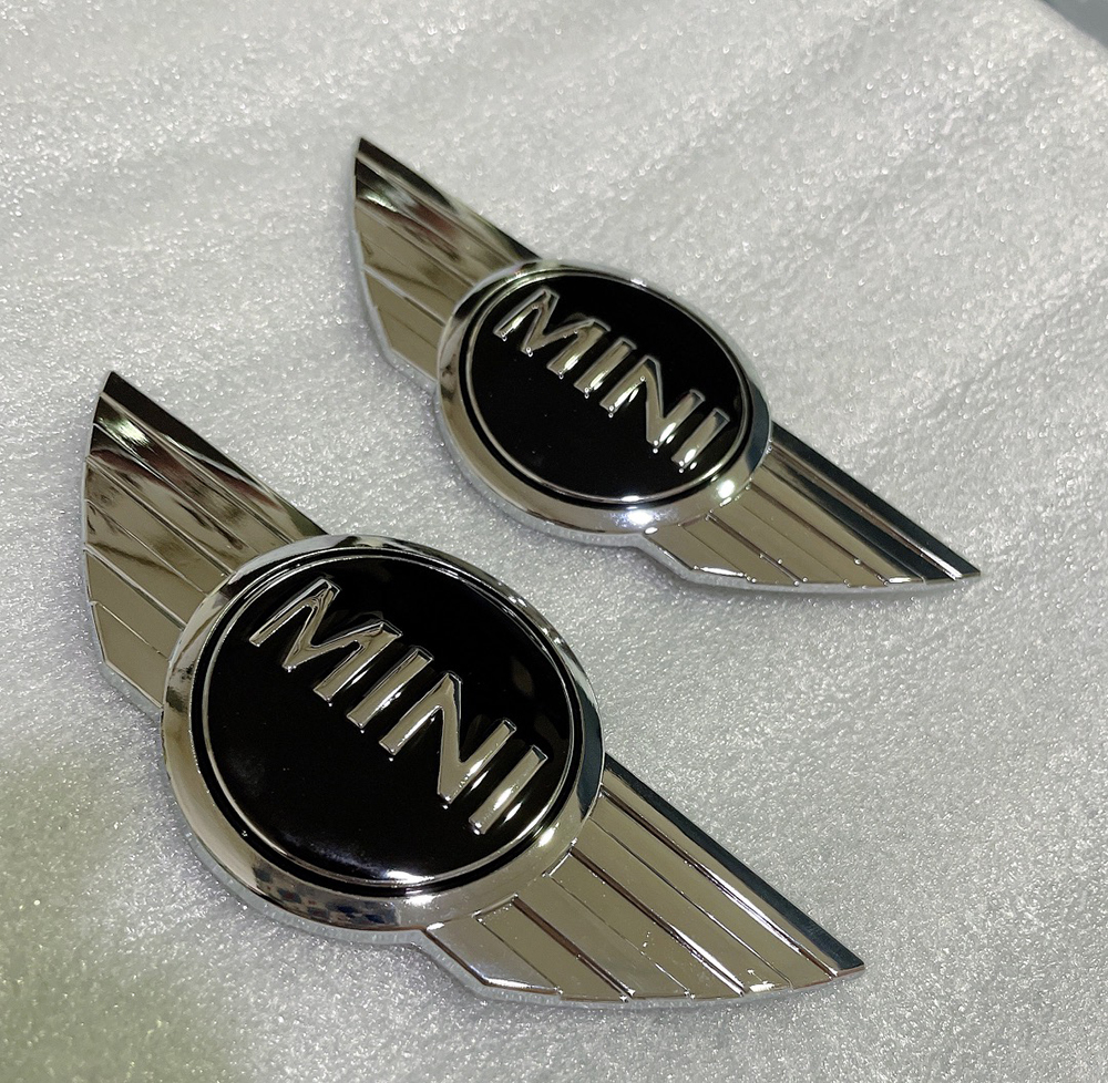 激安 2枚セット ミニ クーパー エンブレム シルバー×黒 R55 R56 R57 R58 R59 R60 R61 F54 F55 F56 F57拍卖