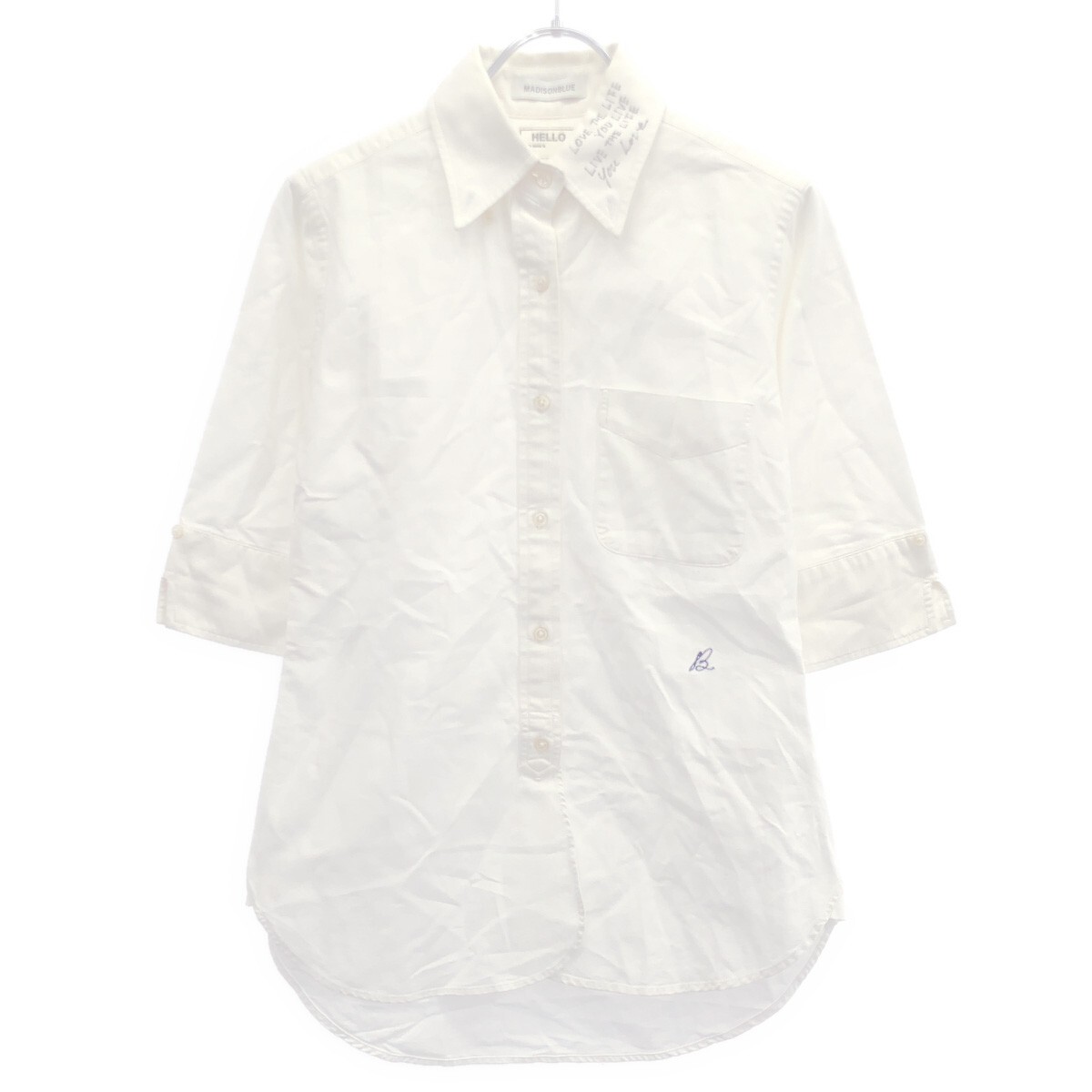 MADISON BLUE マディソンブルー 19SS オックスフォードメッセージシャツ MB191-5058 ホワイト 00 ITC82TPCV0Y8拍卖