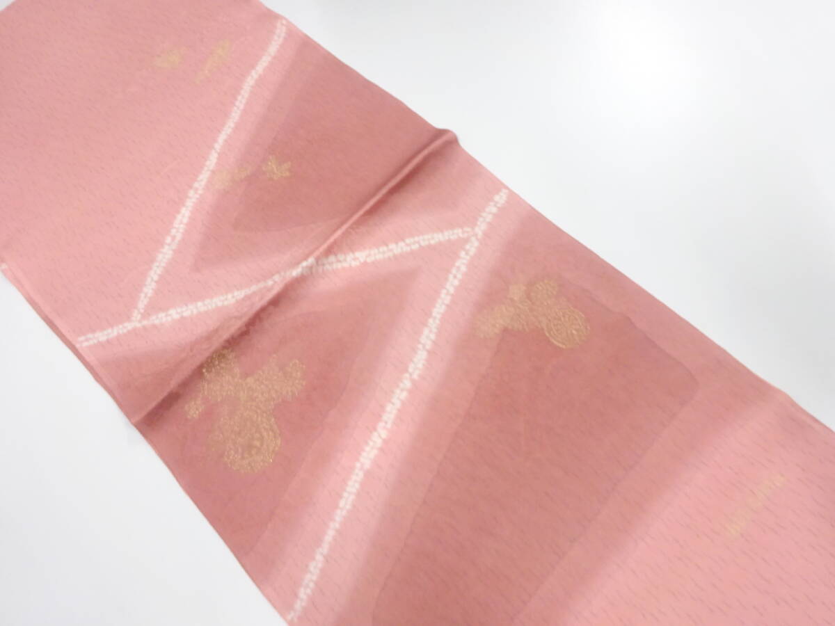 【1円スタート】 上質 未使用品 正絹 丹後ちりめん 絞り 金通し 帯揚げ (AAAD1K3F-038)拍卖