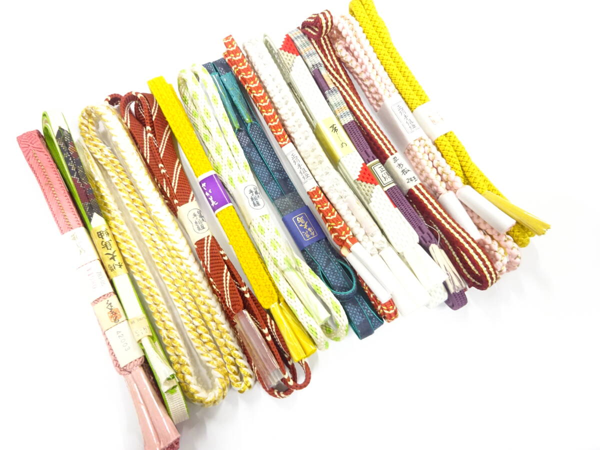 未使用品 正絹 手組帯締め 15本セット (AAAD1K3F-067)拍卖