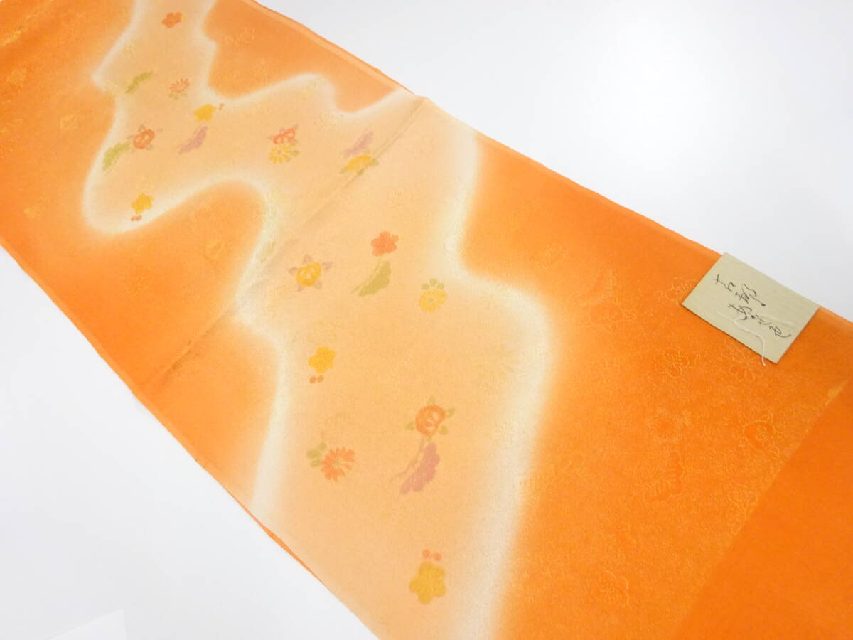 【1円スタート】 上質 未使用品 正絹 金通し 帯揚げ (AAAI1K3F-017)拍卖