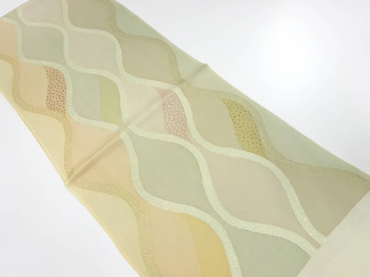 【1円スタート】 上質 未使用品 正絹 丹後ちりめん 金通し 帯揚げ (AABJ1K3F-047)拍卖