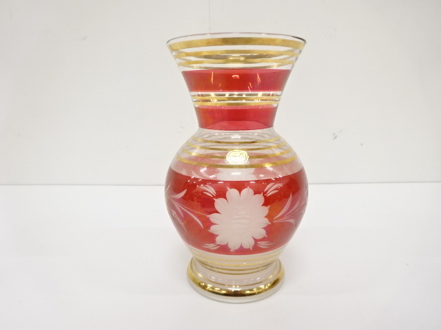 ボヘミアガラス 花瓶 (AJCA2DHP-046)拍卖