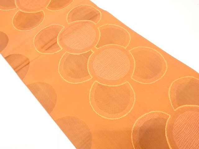 美品 渡文製 抽象花模様織り出し 袋帯 (AAAA2K-014)拍卖