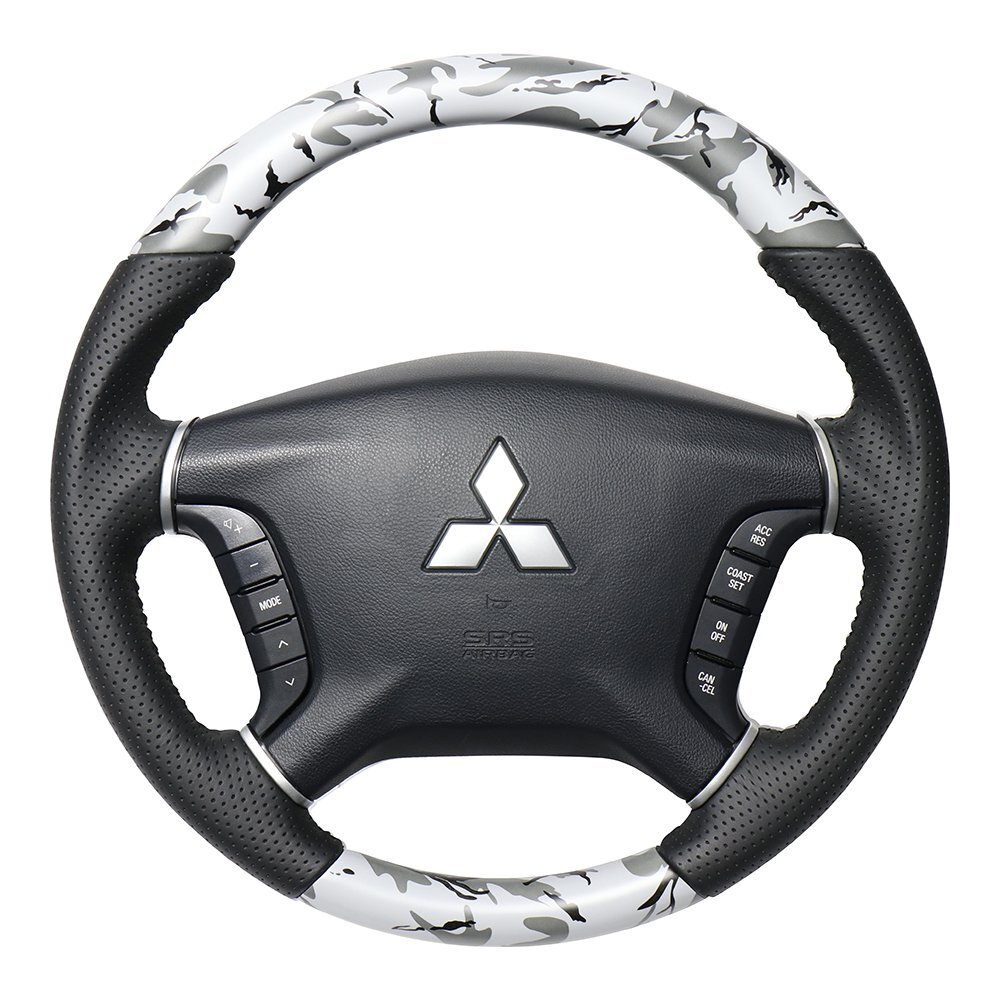 REAL レアル ステアリング グレー迷彩プリント (ブラックステッチ) デリカD:5 CV1W CV2W CV4W CV5W 2007年1月~2019年2月 前期拍卖