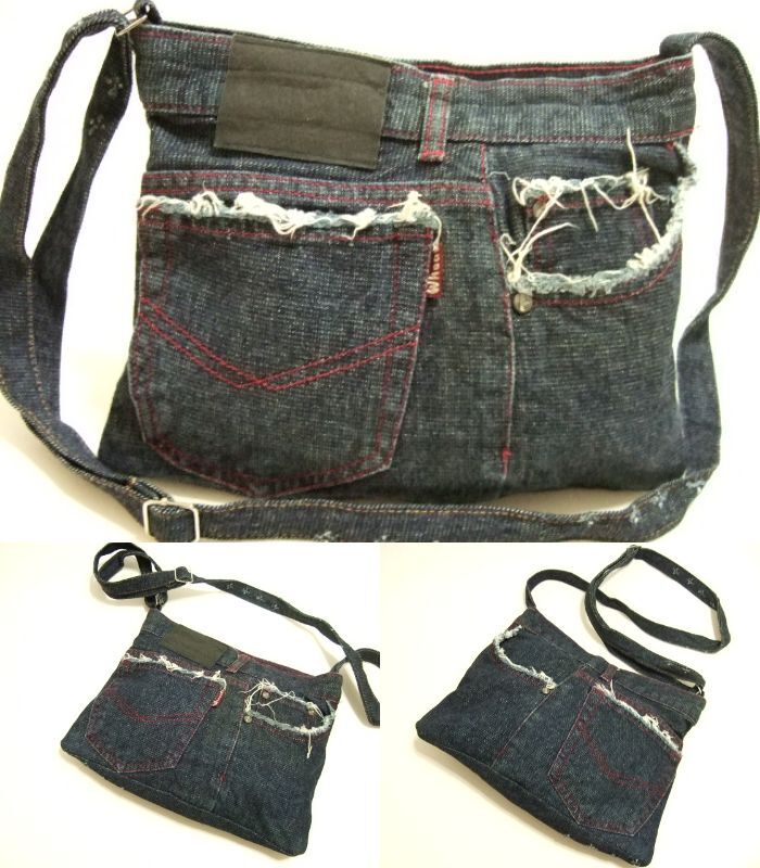 横浜最新 魅惑のデニム小型軽量ショルダーバッグ角型♪リメイクオリジナルバッグ 横巾約28cm 縦24cm 送料無料ξblξ ξa6拍卖