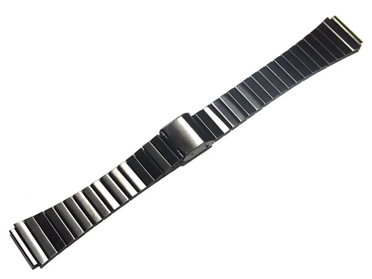 チプカシ取付用 蛇腹 ステンレス 黒 スライド式 軽量ベルト 18mm 46CAJA187拍卖