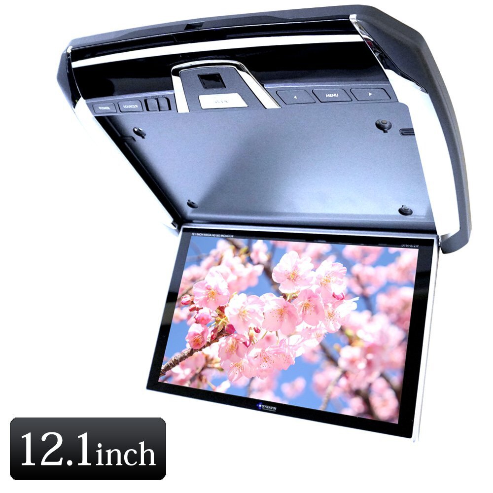 大特価★フリップダウンモニター 12.1インチ リアモニター 車載モニター HDMI対応 12V FullHD 1080p 高画質 軽量 薄型 F1240BH拍卖