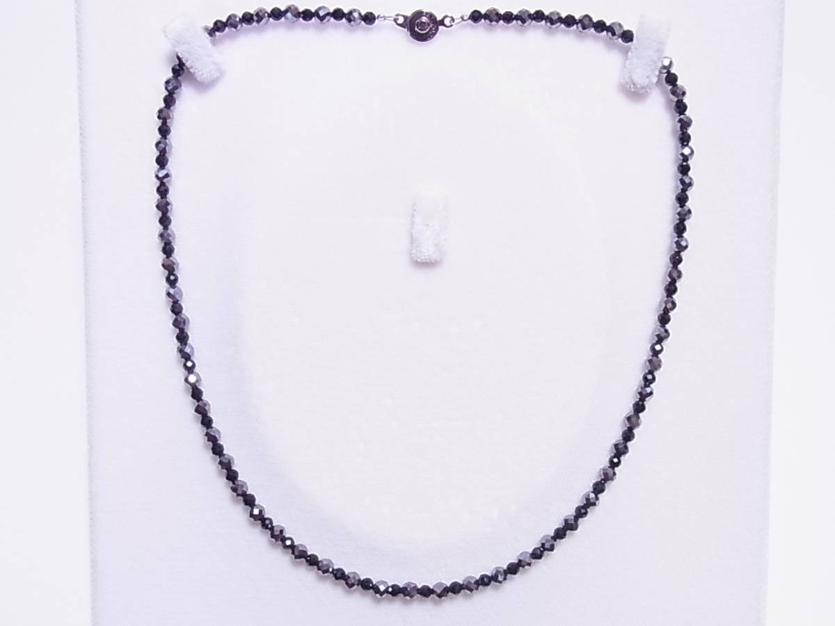 高純度テラヘルツ カット 4mm×天然ブラックスピネル カット 3mm ネックレス 拍卖