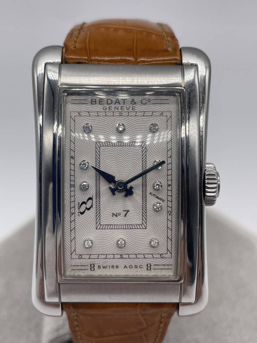 【稼働品】 BEDAT&Co ベダ&カンパニー No.7 788 縦45mm 横29mm ジュネーブ 2針自動巻き 純正ダイヤ11ポイント 手巻き機能付き拍卖