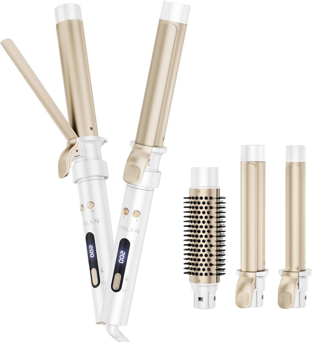ANLAN オートカールアイロン コテ 自動&手動両用 スタイリング 120℃~200℃ 5段階 一台三役 100V-240V海外対応 PSE認証 1時間自動オフ拍卖