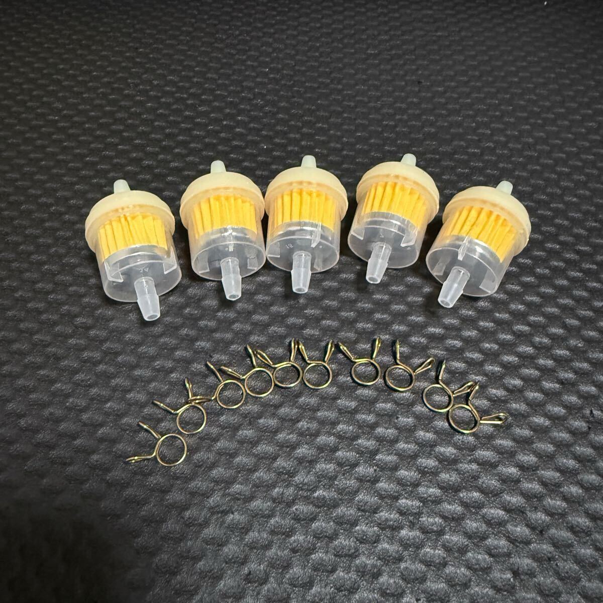 燃料フイルター 5個 ガソリン フューエルフィルター クリップ付き拍卖