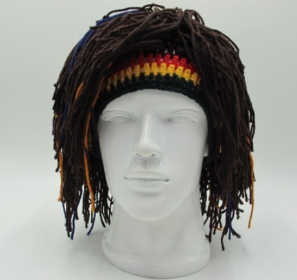新作男性用 ラスタかつらビーニー 男性キャップ かぎ針 冬 暖かい帽子 ハロウィン クリスマス 誕生日プレゼント ファニーハット パーティー拍卖